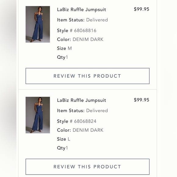 Anthropologie LaBiz Ruffled Denim Wide Leg Jumpsuit with Pockets, M, L, NWT✨ - Picture 5 of 6